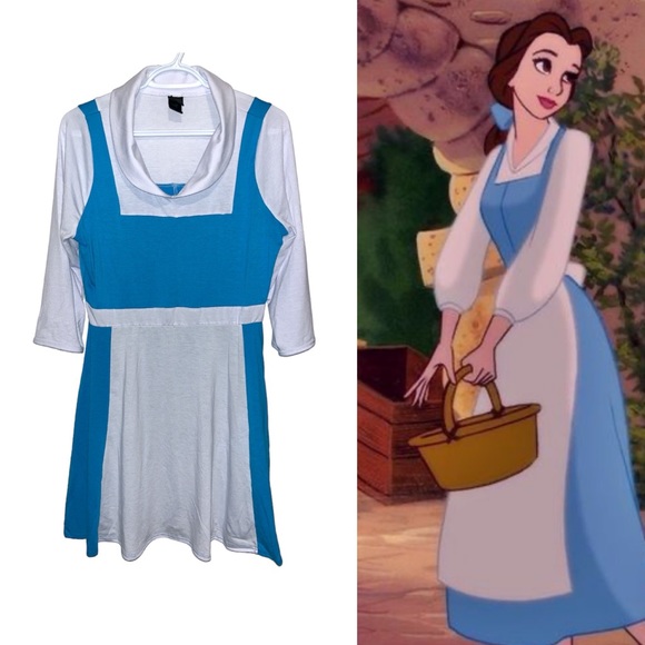 Hot Topic Dresses & Skirts - HOT TOPIC 🎃 Belle Peasant Dress Costume Disney